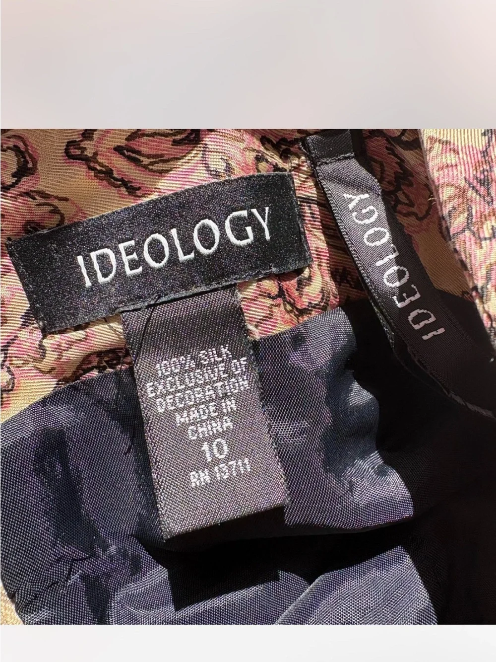 Ideology Cream Dress with Mauve Floral Print
